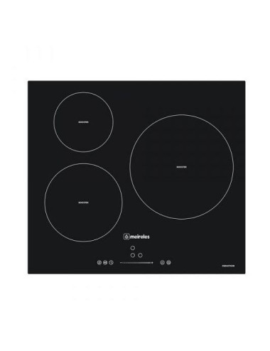 Meireles Placa Inducción MI 1613 60cm 3 Zonas Cristal Negro