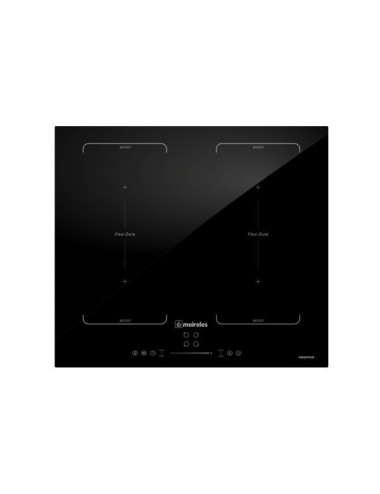 Placa de inducción Meireles Free Cook 60 cm Inducción 2 Zonas Flexibles Negra Vidrio Biselado Touch