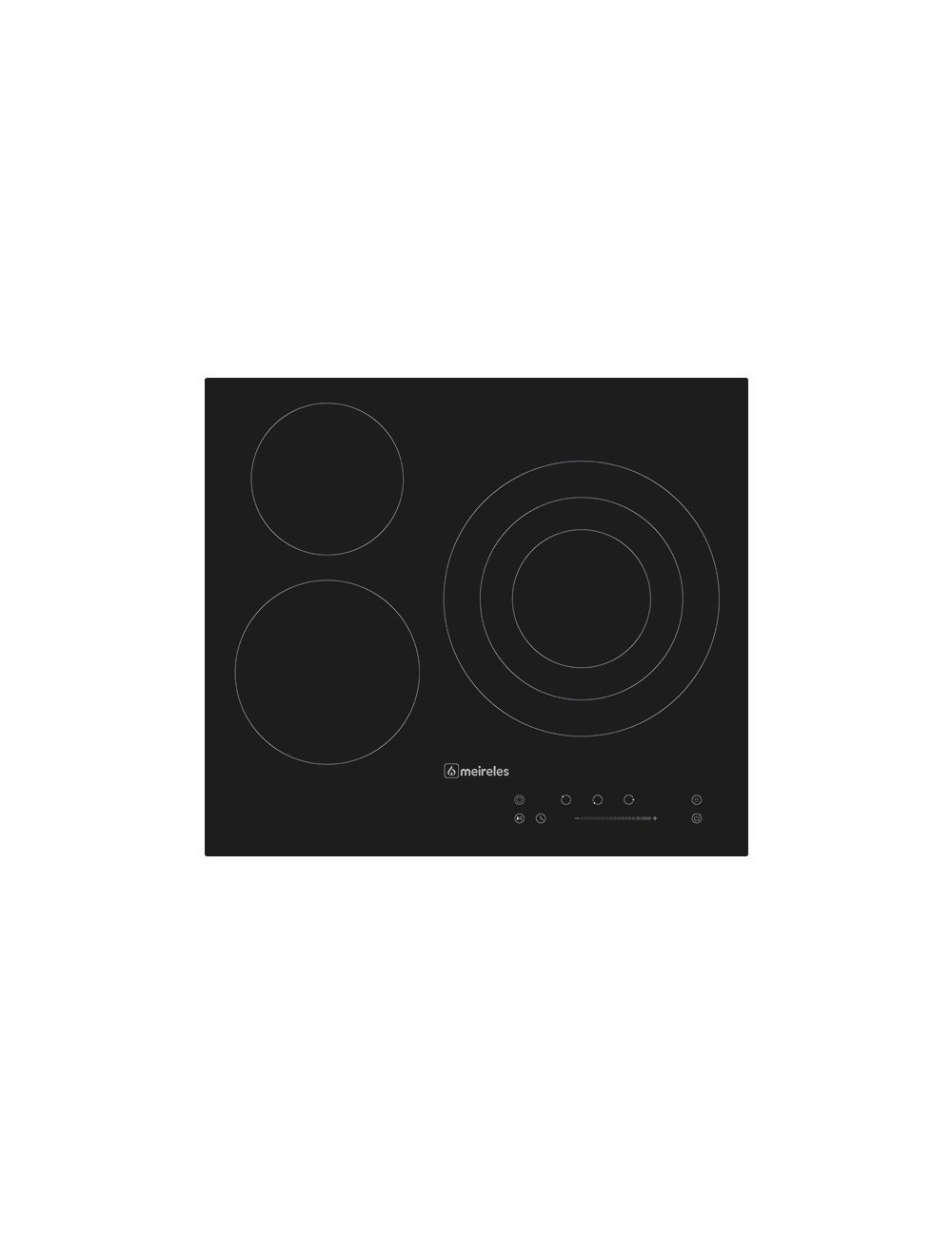 Meireles MV 1613 Placa Vitrocerámica 3 Zonas 60cm Negra Touch Control 5100W