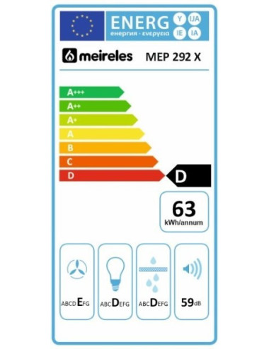 Meireles MEP 912 BL Campana Decorativa de Pared 90 Cm Diseño Rústico Clase D Antracita