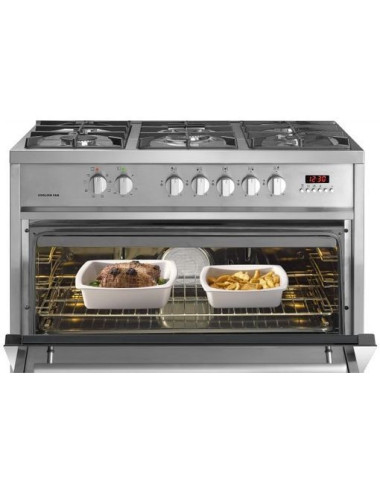 Meireles Cocina Mixta E610X ST Nat 4 Quemadores Gas + Horno Eléctrico 55L Inox 60cm Clase A