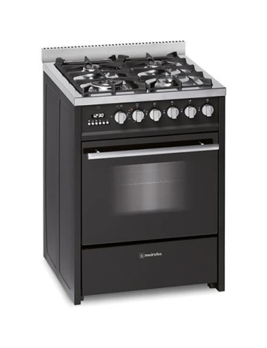Meireles Cocina Mixta E610x St Nat 4 Quemadores Gas + Horno Eléctrico 55 L Inox 60 cm Clase A