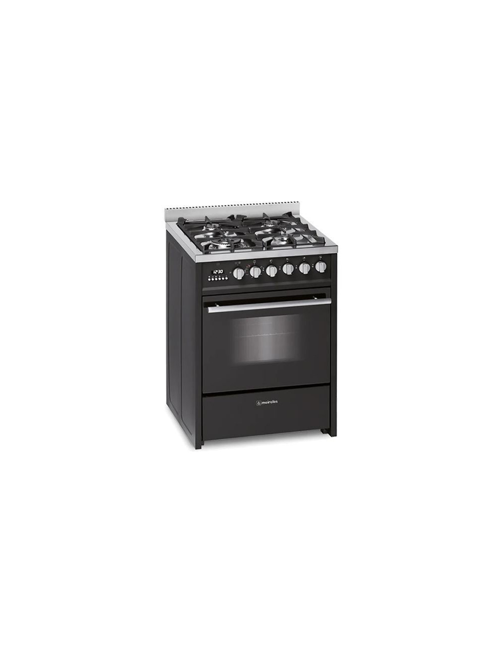 Meireles Cocina Mixta E 610 BL NAT ST 4 Quemadores Gas Inox 60cm Horno 55L Clase A