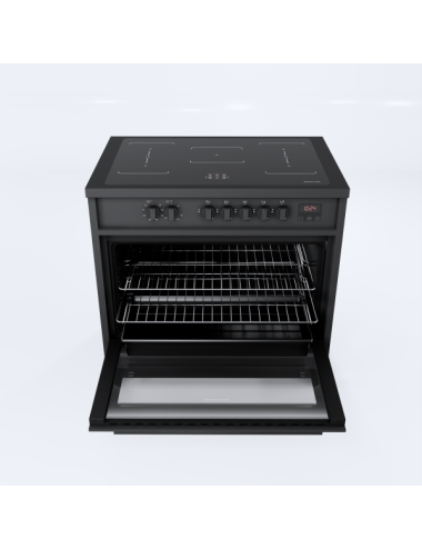 Meireles Cocina Mixta E 913 BL 5 Quemadores Gas Horno 121L Negro 90cm Clase A